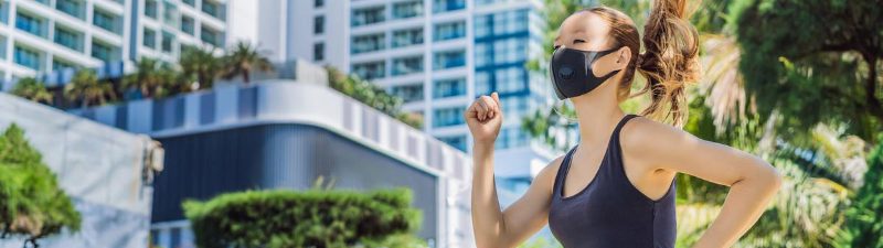 exercising outside with mask