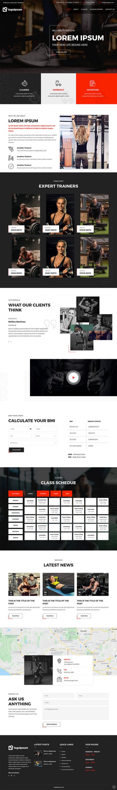 gym website example